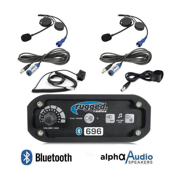 RRP696 2 Person Bluetooth Intercom System with Alpha Audio Helmet Kits