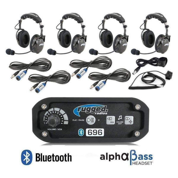 RRP696 4 Person Bluetooth Intercom System with AlphaBass Headsets