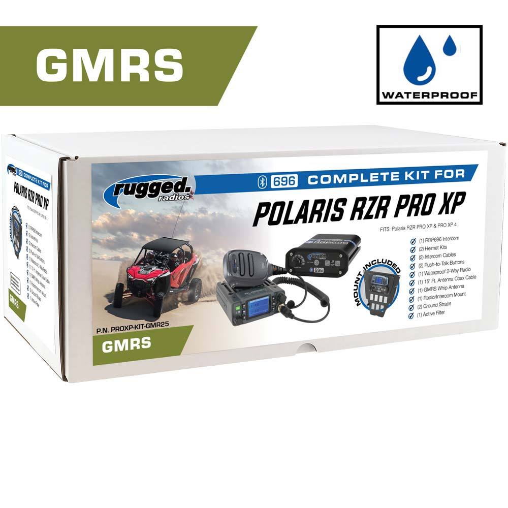 *Waterproof GMRS Radio* Polaris Pro XP / Pro R Complete UTV Communication Kit