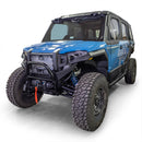 Three quarter view highlighting the new front grille insert