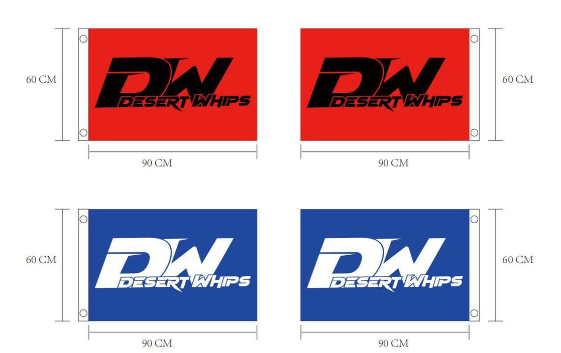 red with black lettering
