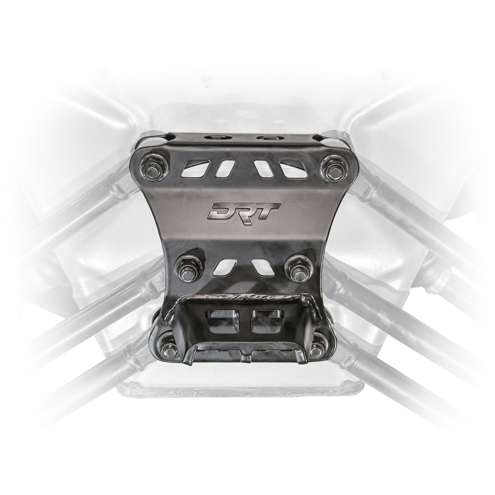 DRT Can Am Maverick X3 2017+ Dual Sheer Radius Rod Plate Front view