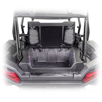 Rear cargo area shown with trunk enclosure open