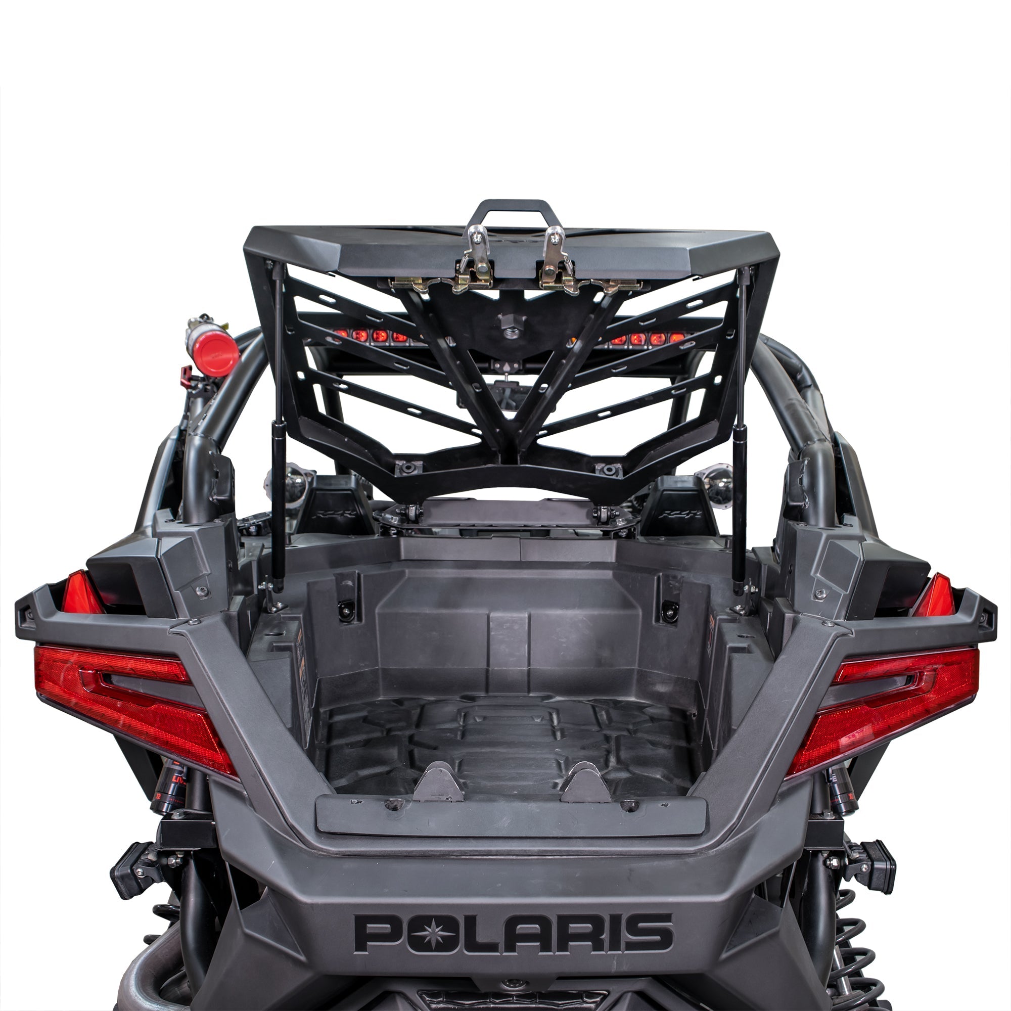 Heavy-duty rear tire carrier with slam-latch locking system