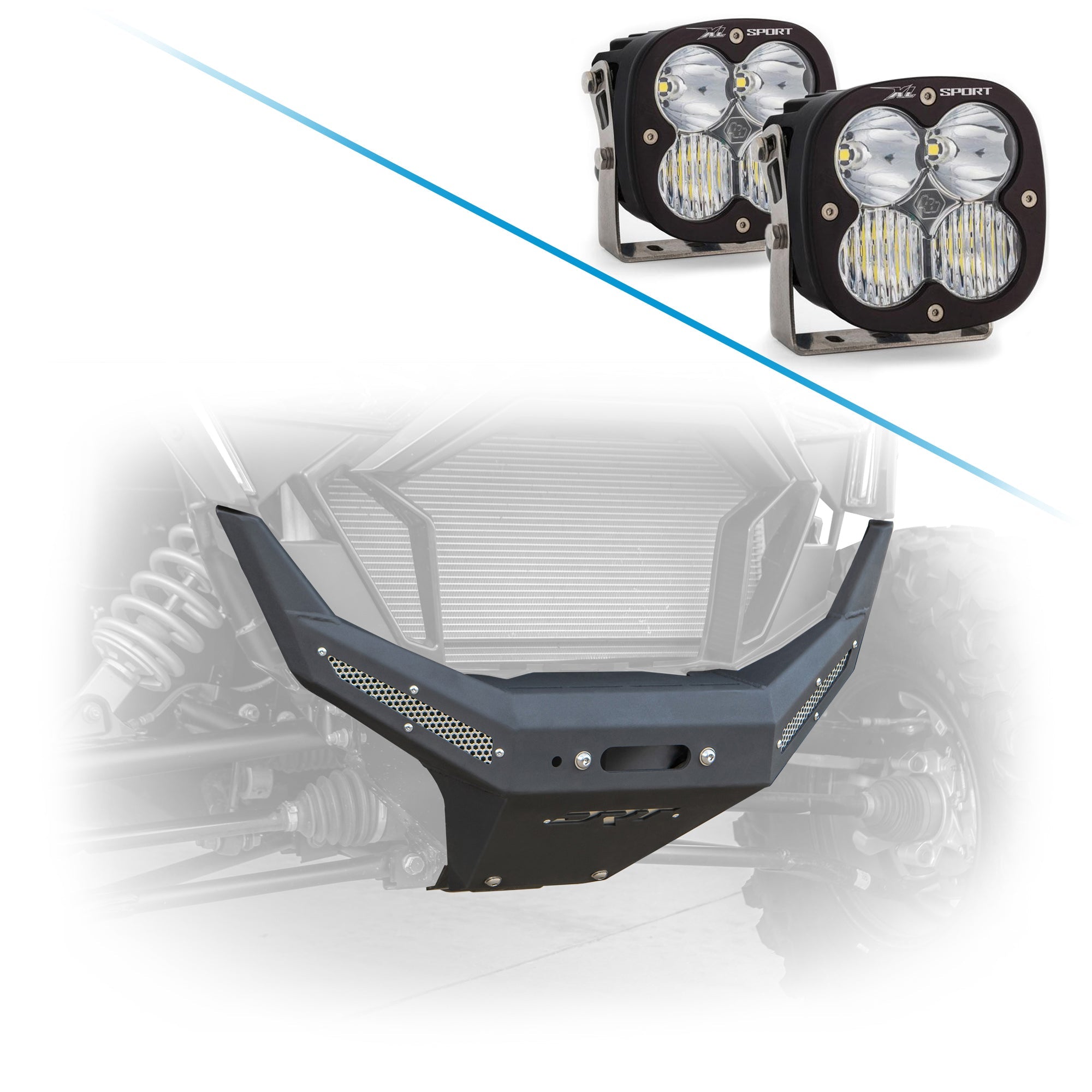 RZR Pro XP 2020-2024 Front Winch Bumper with light options.