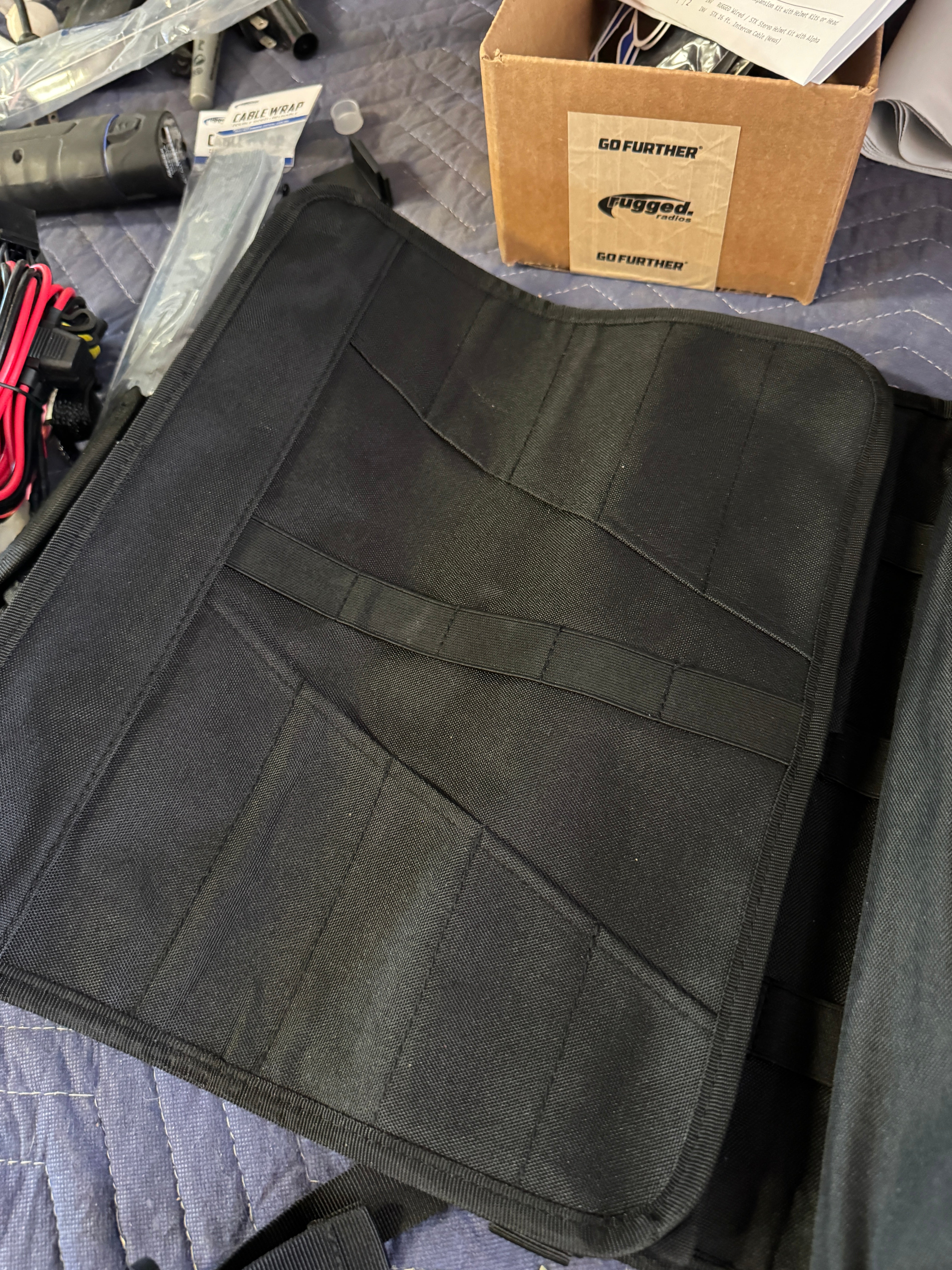 Heavy duty waterproof travel roll up tool bags with wrench pouch and detachable bags