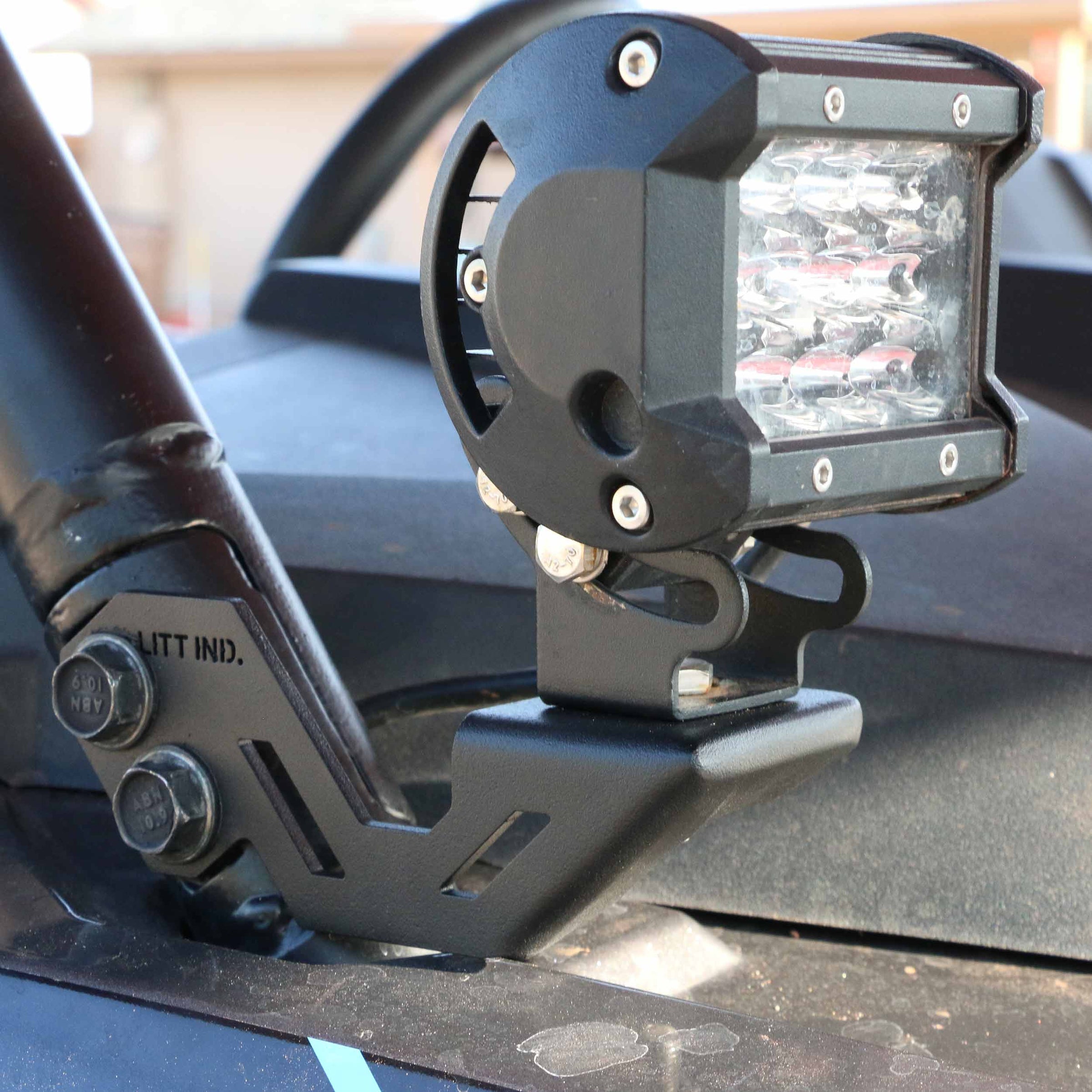 Gusseted Light Pod Mounts Brackets for Polaris RZR A Pillar