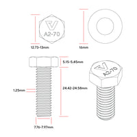 M8x25mm Zinc Kit - Valor Offroad