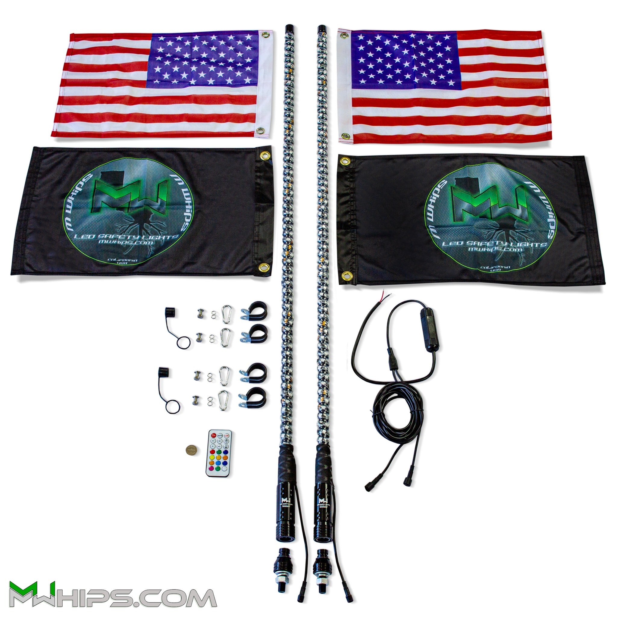 MWhips T2 LED multi color changing Whips