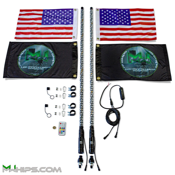 MWhips T2 LED multi color changing Whips
