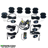 4FT PAIR OF WHIPS +  ROCKLIGHTS T2 BLUETOOTH LED COMBO KIT