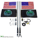 4FT PAIR OF WHIPS +  ROCKLIGHTS T2 BLUETOOTH LED COMBO KIT