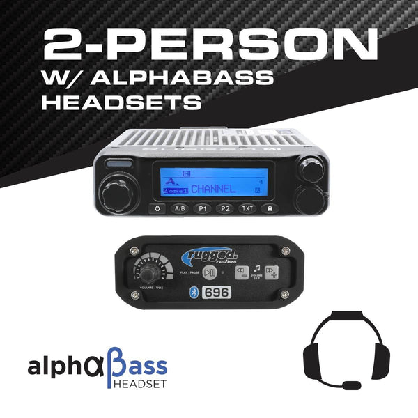 2-Person - 696 Complete Communication System - with ALPHA BASS Headsets
