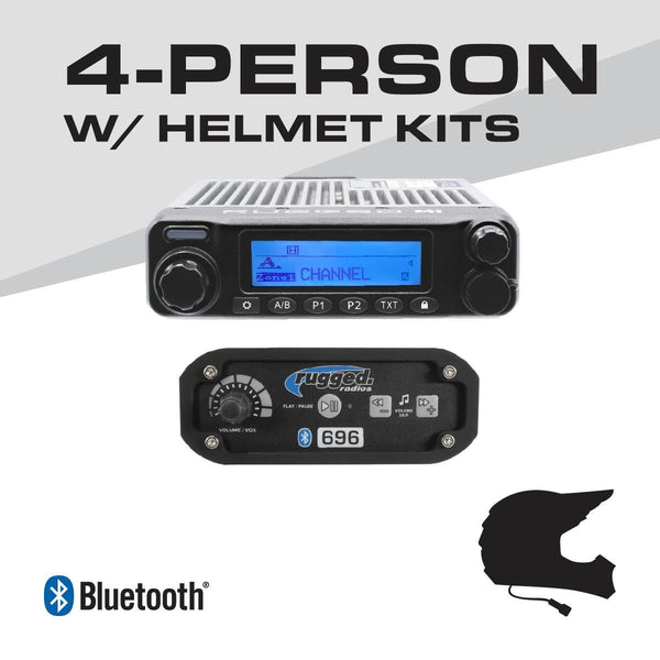 4-Person - 696 Complete Communication System - with Helmet Kits