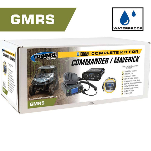 *Waterproof GMRS Radio* Can-Am Commander Complete UTV Communication Kit